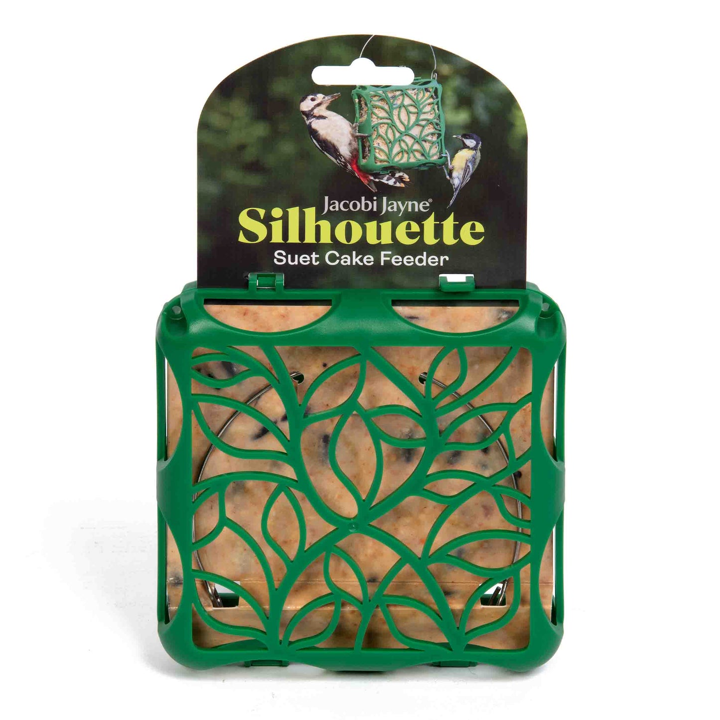 The SIlhouette Suet Cake Feeder packaging.